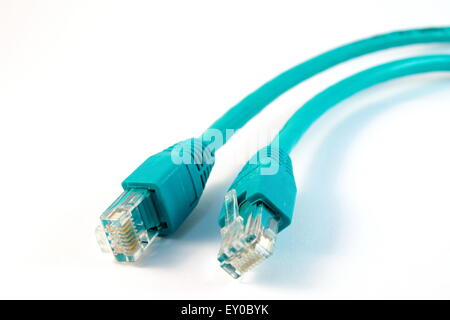 Close-up Network Cable on White Background Stock Photo