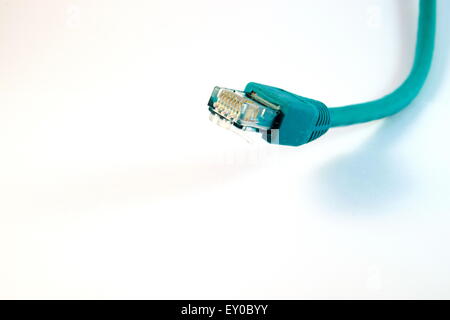 Close-up Network Cable on White Background Stock Photo