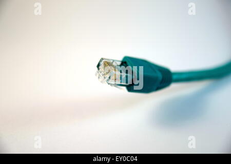 Close-up Network Cable on White Background Stock Photo