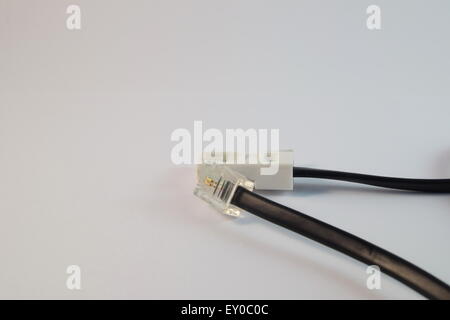 Close-up Network Cable on White Background Stock Photo