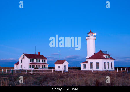 Point Wilson Lighthouse, Fort Worden State Park, Washington Stock Photo