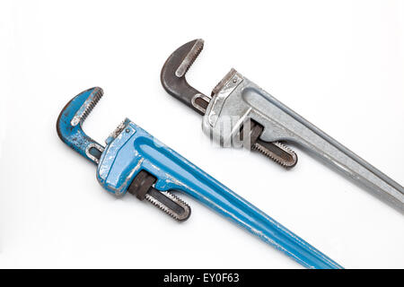 two thirty-six inches of water pliers on white background Stock Photo