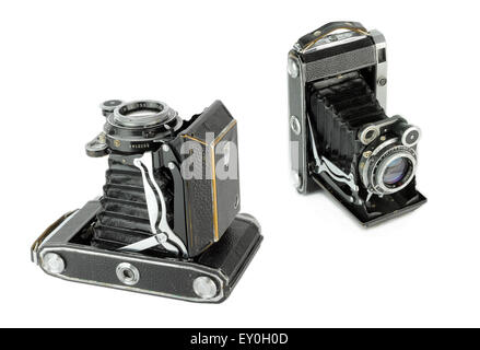 Very old Medium format portable vintage folding film camera Stock Photo