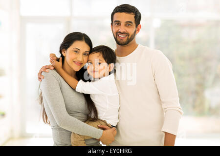 modern young Indian family portrait Stock Photo