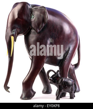 Wooden elephant figurine from Thailand Stock Photo