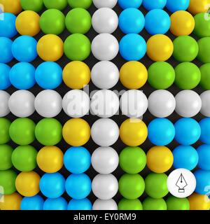 Abstract technology background with balls. Spheric pattern. 3d vector illustration. Stock Vector