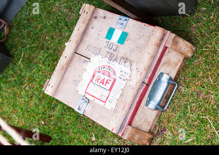 RAF explosives explosive tracer wooden box Credit:  Tommy  (Louth)/Alamy Live News Stock Photo