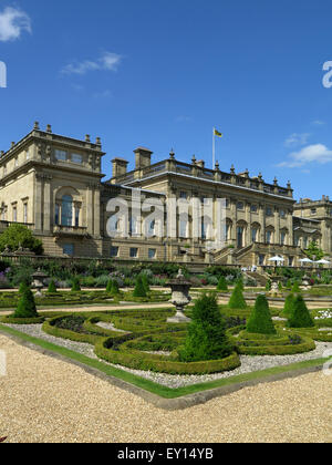 The Terrace garden at Harewood House, Nr Leeds, Yorkshire, UK, owned by the Queens cousin The Earl of Harewood. Garden designed by Capability Brown. Stock Photo