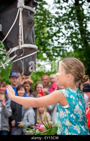 Grasten Slot, Denmark. 19th July, 2015. Princess Isabella, attend a horse parade at Grasten Slot, Denmark, 19 July 2015. Photo: Patrick van Katwijk/ POINT DE VUE OUT -NO WIRE SERVICE-/dpa/Alamy Live News Stock Photo