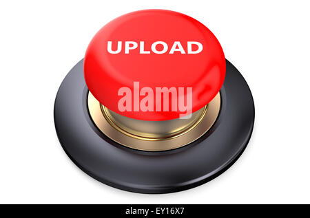 upload Red button isolated on white background Stock Photo