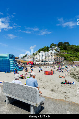 The beach in East Looe, Cornwall, England, UK Stock Photo