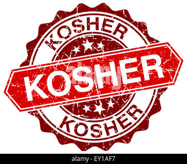 kosher red grunge vintage stamp isolated on white background Stock ...