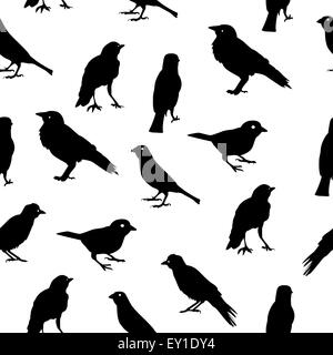 Birds Silhouettes Seamless Pattern Background Vector Illustratio Stock Vector
