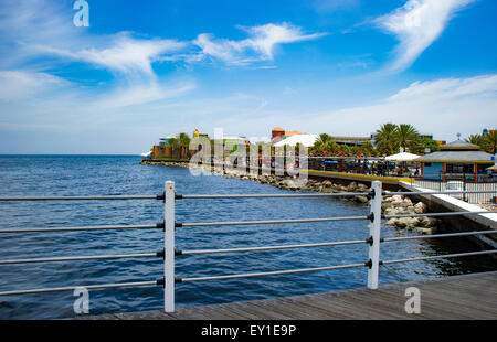 Floating Pontoon bridge crossing the Sint Anna Bay of Willemstad Stock Photo