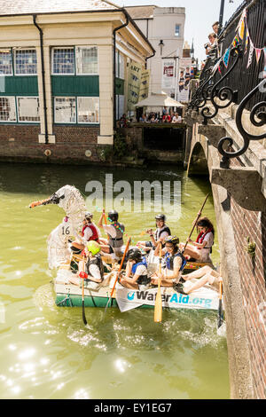 The 40th Lewes to Newhaven Raft Race on Sunday 19 July 2015, Lewes, East Sussex. Stock Photo