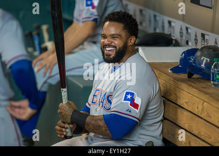 May 28, 2015: Texas Rangers Designated hitter Prince Fielder (84) during  the Red Sox at Rangers baseball game at Globe Life Park, Arlington, Texas.  (Icon Sportswire via AP Images Stock Photo - Alamy