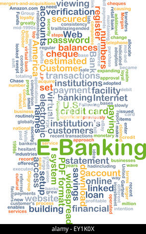 Background concept wordcloud illustration of e-banking Stock Photo