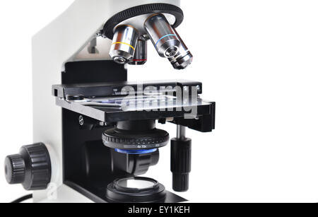microscope isolated on white background Stock Photo