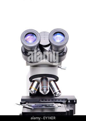 microscope isolated on white background Stock Photo