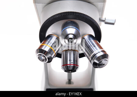 microscope isolated on white background Stock Photo