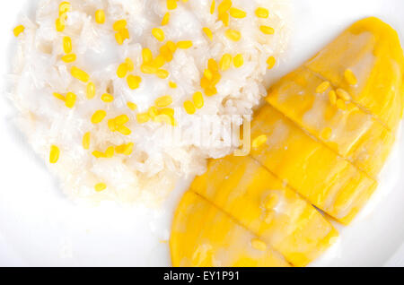 Delicious mango with sticky rice Stock Photo