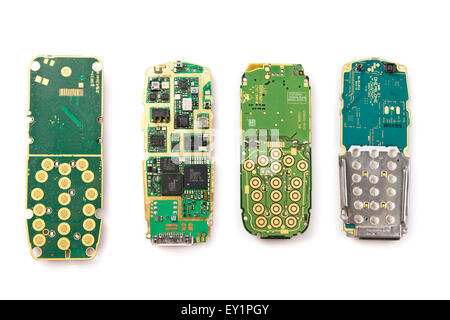 E-cards from a cellular phone. Close-up. Isolated on a white background. Stock Photo
