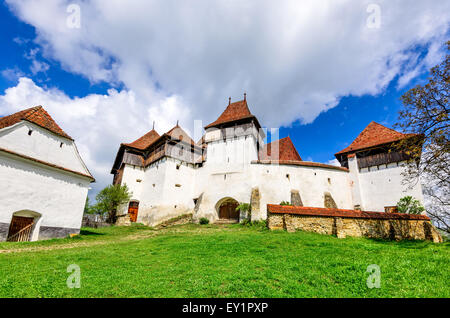 Transylvania, Romania. Image of fortified church of Viscri, UNESCO heritage site, german landmark in romanian country. Stock Photo