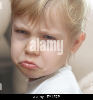 offended little boy Stock Photo