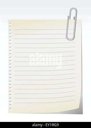 Lined blank note breaked away from the notebook - vector Stock Vector