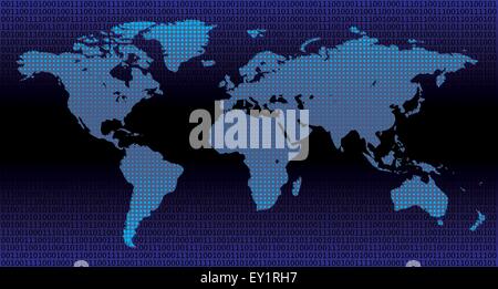 detailed binary world - vector illustration Stock Vector