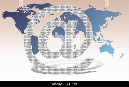 detailed binary world - vector illustration Stock Vector