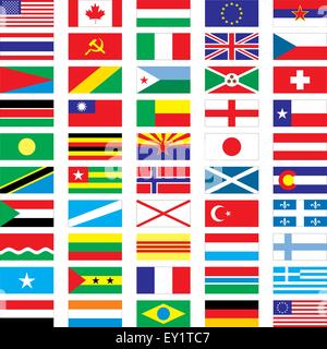 50 vector flags - vector illustration Stock Vector