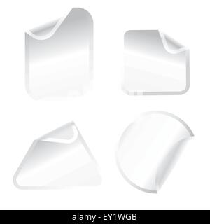 white stickers - vector illustration Stock Vector
