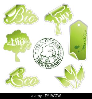 green eco stickers - vector illustration Stock Vector Image & Art - Alamy