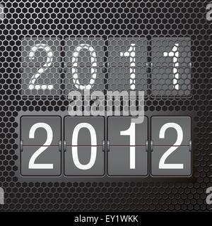 2012 new year on mechanical scoreboard - vector illustration Stock Vector
