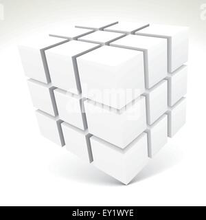 3D white cubes - vector illustration Stock Vector