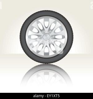 detailed car wheel - vector illustration Stock Vector