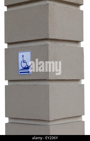 Disabled ramp sign on a metal fence Stock Photo - Alamy