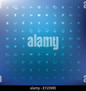 100 popular web icons, eps 10 - vector illustration Stock Vector