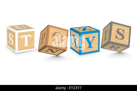 TOYS written with alphabet blocks - vector illustration Stock Vector