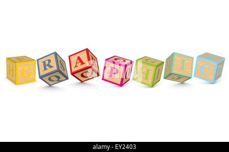 GRAPHIC written with alphabet blocks - vector illustration Stock Vector ...