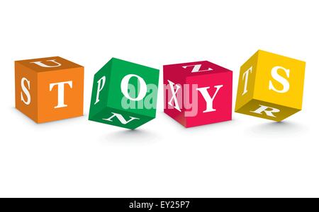 TOYS written with alphabet blocks - vector illustration Stock Vector