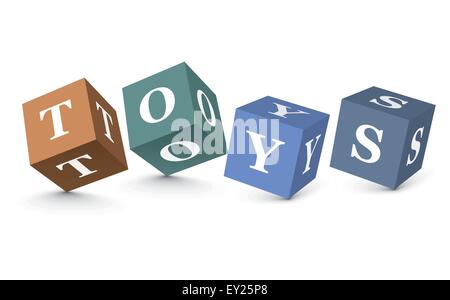 TOYS written with alphabet blocks - vector illustration Stock Vector