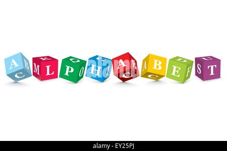 ALPHABET written with alphabet blocks - vector illustration Stock Vector