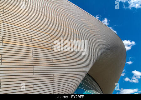 London Olympic Aquatic centre designed by Zaha Hadid showing roof ...