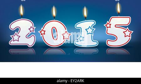 Burning candles 2015 - vector illustration Stock Vector