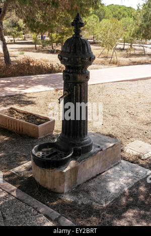 old drinking water tap in Spanish aquatic park Stock Photo