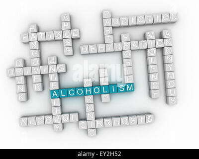 3d image Alcoholism issues concept word cloud background Stock Photo
