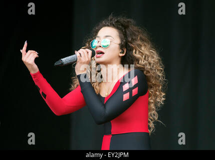 STRATHALLAN, UNITED KINGDOM - JULY 12: Ella Eyre performs on the main stage at the  T In The Park Festival at Strathallan Castle Stock Photo