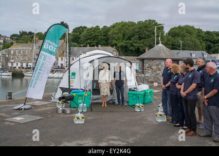 Padstow, Cornwall, UK. 20th July 2015. The Duke and Duchess of Cornwall starting their annual visit to the Duchy at Padstow. Credit:  Simon Maycock/Alamy Live News Stock Photo